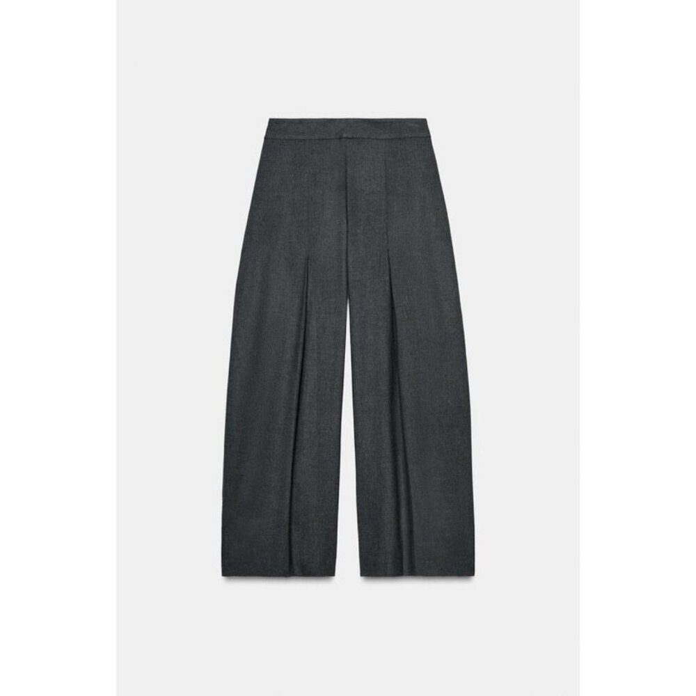 ZARA WIDE-LEG PINSTRIPE TROUSERS WITH DARTS ZW COLLECTION - Picture 6 of 7